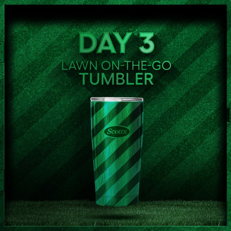 ScottsLawn's tweet photo. 🎶 On the third day of Lawn Stripes, Scotts could give to me: A lawn-striped tumbler to sip from with glee 🎶

Retweet this from 10am until 11:59pm for a chance to win one! #12DaysofScotts No pur nec. 18+. 20 prizes awarded. Ends 11:59 PM ET 12/15.