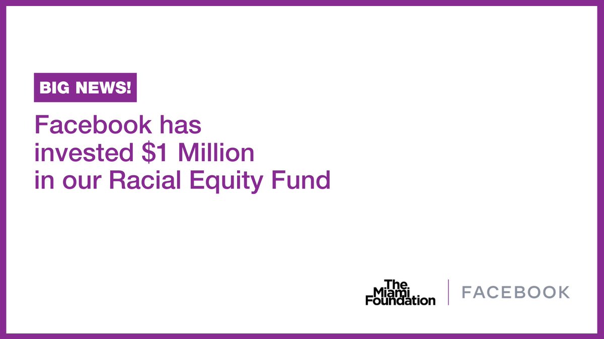 With their $1M investment, @Facebook will support Black-led organizations and fuel our drive to convene donors, nonprofits, activists, community leaders and residents to stand together and fight racism. Learn more: bit.ly/39YnL7j