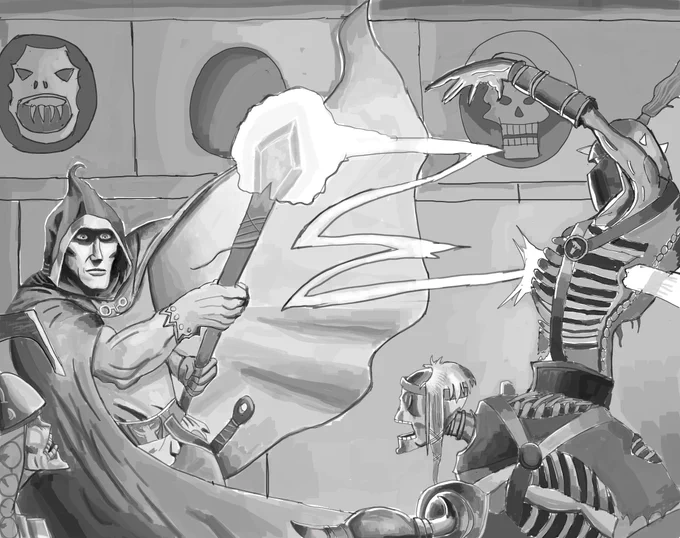 progress report from heretic cover. finished the greyscale. 