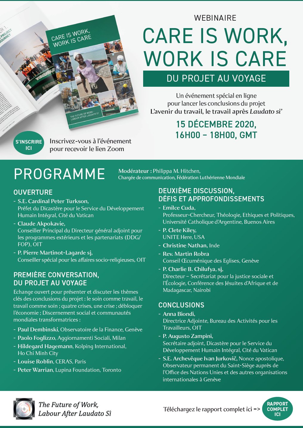 The Future Of Work Labour After Laudato Si Care Is Work Work Is Care From A Project To A Journey 11 December Global T Co In6cuxb11e We Would Like To