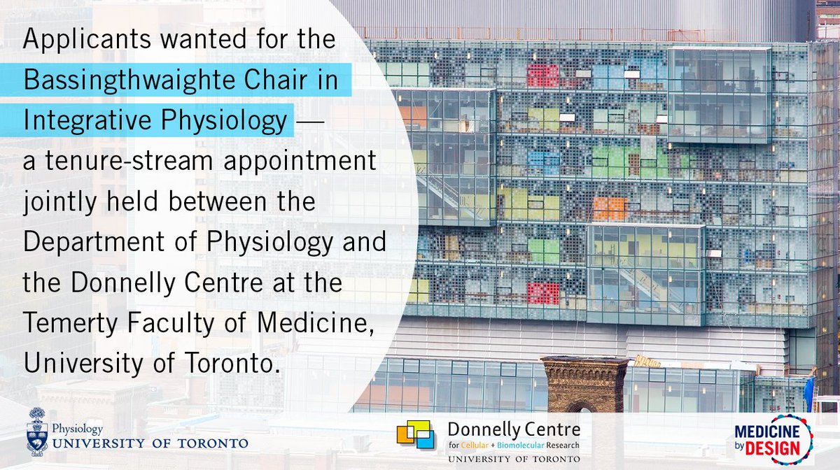 U of T Physiology (@physiologyuoft) on Twitter photo WE'RE HIRING ICYMI! We are proud and excited to collaborate with @donnellycentre and <a href="/MbD_UofT/">Medicine by Design</a> on this new tenure-stream position in integrative physiology. Applications due Feb 1st, full details here: bit.ly/2KkRuwA
Please share widely! #CompBio #DataMining WE'RE HIRING ICYMI! We are proud and excited to collaborate with @donnellycentre and <a href="/MbD_UofT/">Medicine by Design</a> on this new tenure-stream position in integrative physiology. Applications due Feb 1st, full details here: bit.ly/2KkRuwA
Please share widely! #CompBio #DataMining
