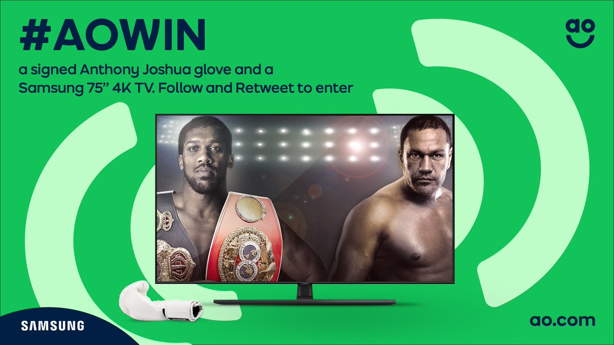 Ready for a heavy-hitting clash tonight? To celebrate AO being the official partner of Matchroom Boxing, we’re giving away a signed Anthony Joshua glove along with this amazing Samsung 75” 4K TV. Just follow <a href="/ao/">AO</a> and RT this post to enter.

Full T&amp;Cs> bit.ly/37NzX80