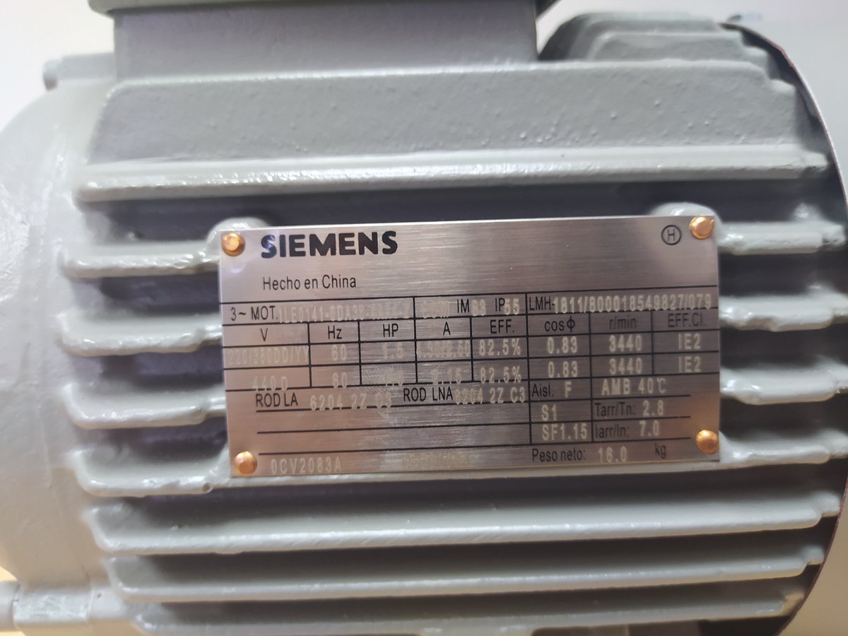 EMIPowertek's tweet photo. Tenemos para ti, motores marca siemens trifásicos con:

🔹Mecánica totalmente cerrado y libres de mantenimiento con una vida útil de hasta 20.000 horas de servicio continúo y menor nivel de ruido. 

🔹Protección Mecánica IP55.

🔹Eficiencia IE2 hasta tamaño constructivo. https://t.co/Wrm8RZa3Ni
