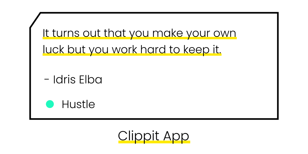 ClippitApp's tweet photo. “It turns out that you make your own luck but you work hard to keep it.” Idris Elba
.
.
#hustleeveryday https://t.co/cNHecuWKYm