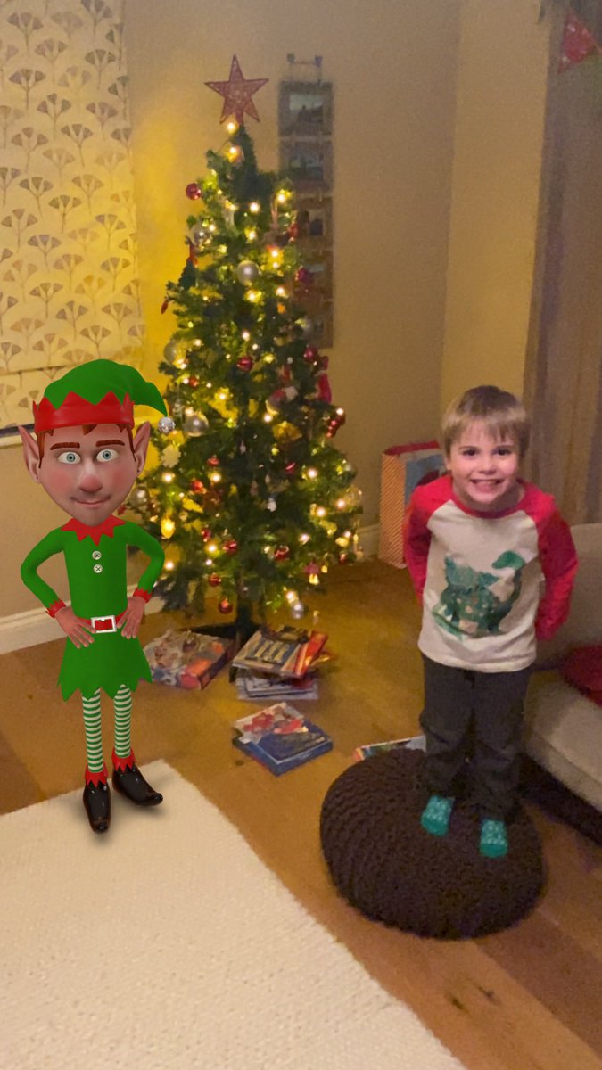 Some festive fun with <a href="/Elfie2020/">Elfie</a>, the augmented reality elf who dropped by Moss Towers this afternoon. Why not have a go yourself by visiting ar.londondynamics.com/campaign/elf. From the team <a href="/london_dynamics/">London Dynamics</a>