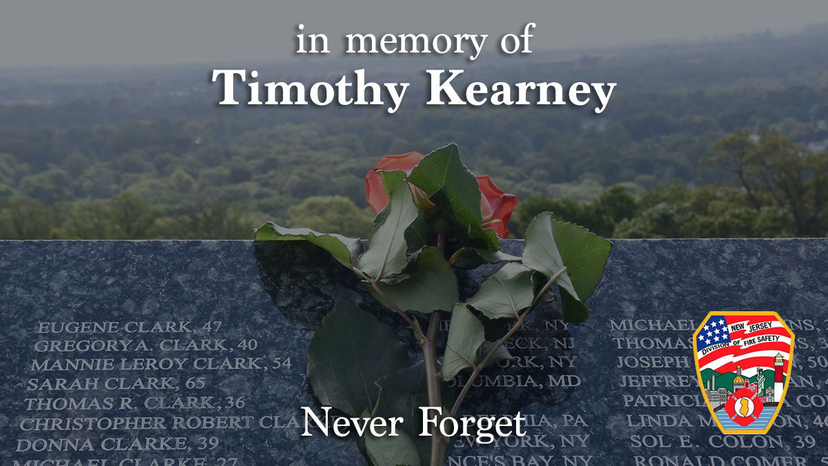 It is with great sadness that we announce the passing of <a href="/JerseyCity/">City of Jersey City</a> Fire Department Veteran Timothy Kearney who lost his life due to exposure after responding to the World Trade Center terror attacks in rescue &amp; recovery operations. We're forever indebted to him for his service.