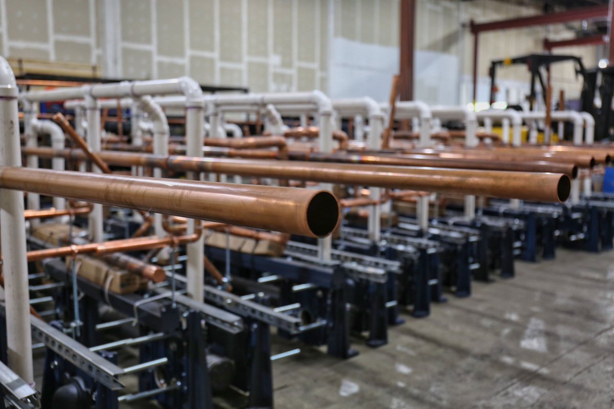 gojcm_official's tweet photo. Today we have a look at what goes behind those walls in an office building core bathroom. Having the capability to produce a large volume of prefabricated bathrooms ensures success. Here you see hundreds of @ZurnIndustries Carrier Groups assembled, fabricated, tested, and ready. https://t.co/zL2y9GuryT