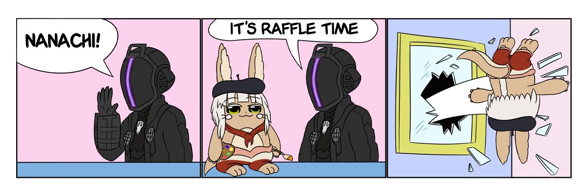 Thank you for 1500 follows ?

Reply to this tweet to enter the art raffle (followers only). 
-1st place - anything you want art.
-2nd place - one Made in Abyss character art.
-Ends on sunday

Winners shall be decided in a marble race. Good luck! 