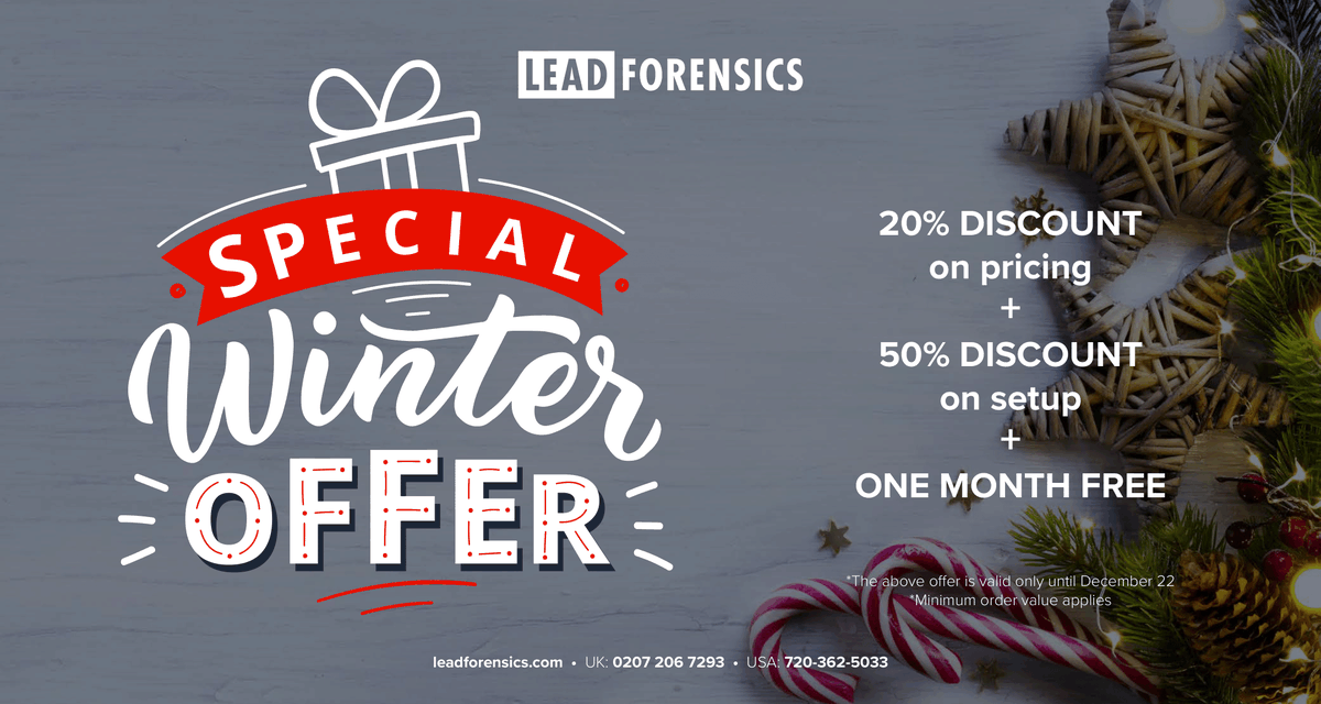 LeadForensics's tweet photo. Book your free demonstration and trial of Lead Forensics NOW to take advantage of our exclusive winter offer! ❄️
💰 20% discount on pricing
💰 50% discount on setup
💰 One month FREE
Claim here! ⬇️
https://t.co/zshDUu1E3t
#LeadGenerationSoftware #LeadGeneration #LeadGen https://t.co/LX2IN9Hdqm