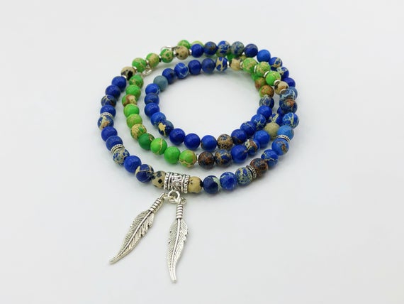 MorMalas's tweet photo. Green &amp; Blue Jasper Beaded Necklace With Feather https://t.co/O5iziJwmBB #jewelry #necklaces #beadednecklaces #jaspernecklace https://t.co/en6PMdjEuY