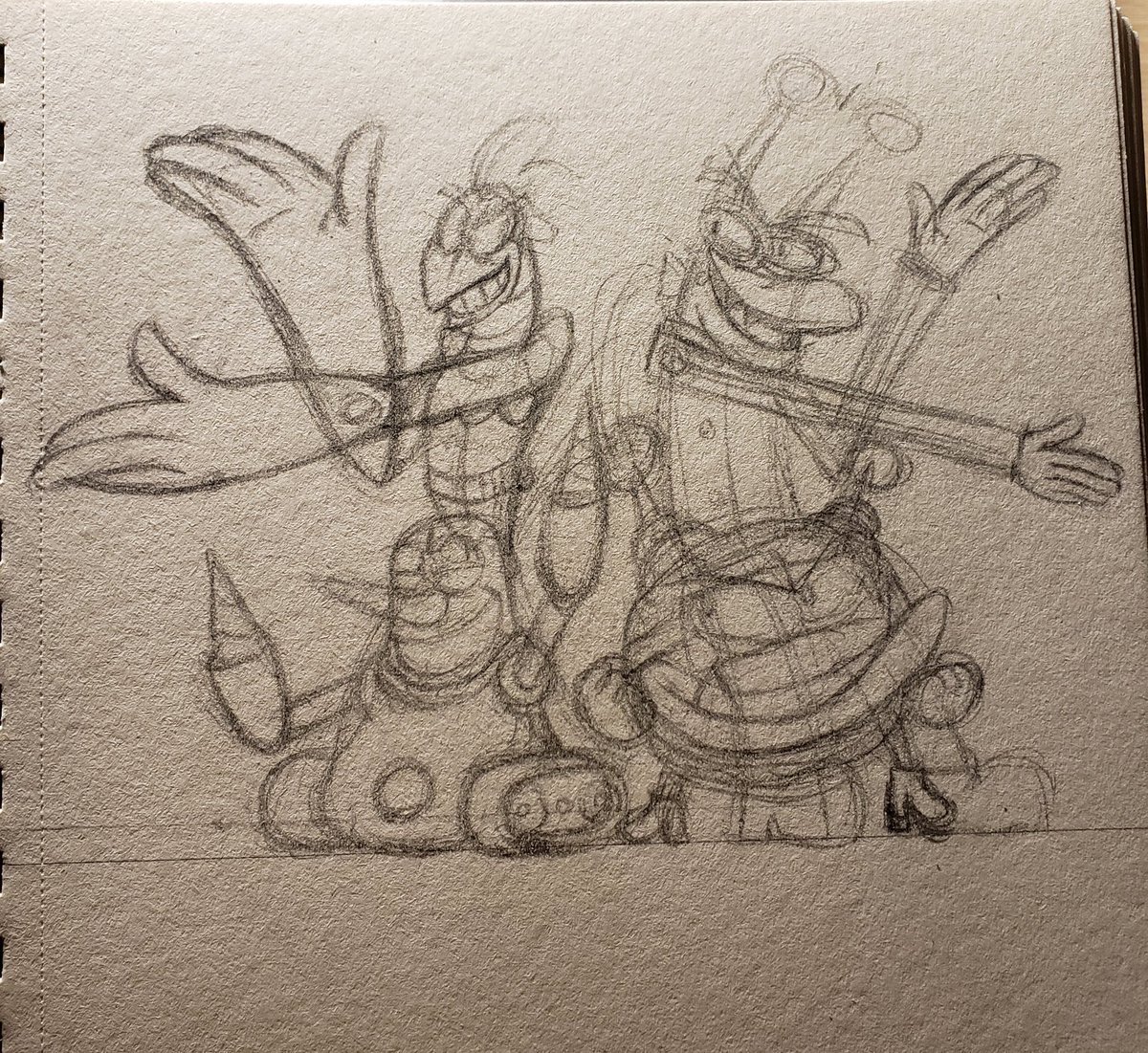 WIP

Scratch & Grounder I used their official art/refs/sprites from MBM to capture them accurately

Buzz & Delete I used official art & screencaps from Cyberchase. Mainly to get gestures and expressions down. I also made them big enough to match S&G cause they're pretty small. 