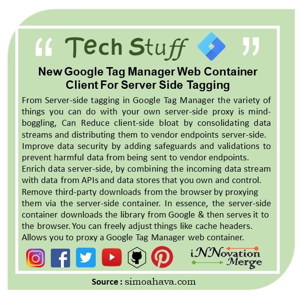 InnovationMerge's tweet photo. New Google Tag Manager Web Container Client For Server Side Tagging
#google #simoahava #techupdate #analytics #server #tagmanager #techstuff #TechUpdate #technews #innovationmerge #techinsider #contentcreator #proxy #contentmarketing #client #technology @simoahava #datasecuirty https://t.co/2qC1h4zcbI