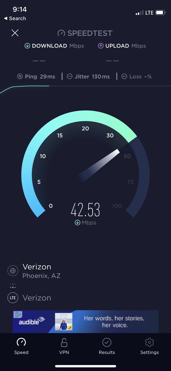 Anyone else getting sluggish speeds with <a href="/Verizon/">Verizon</a> #5G in Las Vegas? It’s been like this for weeks. When it drops (rises?) to LTE it’s much better. 🤷🏻‍♂️
