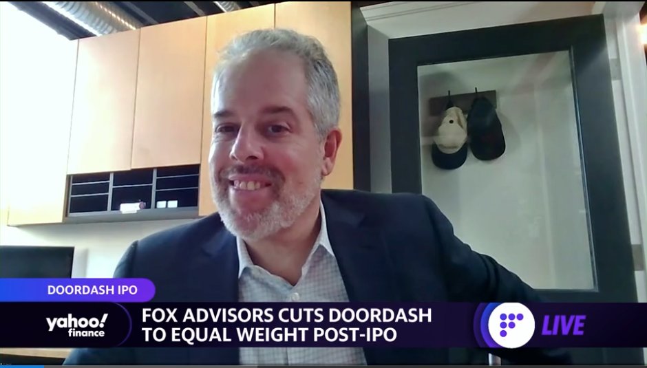foxadvisorsllc's tweet photo. Founder &amp; CEO Steven Fox recently joined @YahooFinance Live to discuss why the company downgraded @DoorDash after its strong $IPO debut. Thank you to @MylesUdland &amp; @JulesHyman for having us! 

Watch the full clip - https://t.co/fshtkmmEtj powered by @analysthubco #DoorDash $DASH https://t.co/s8dQhiqxZF