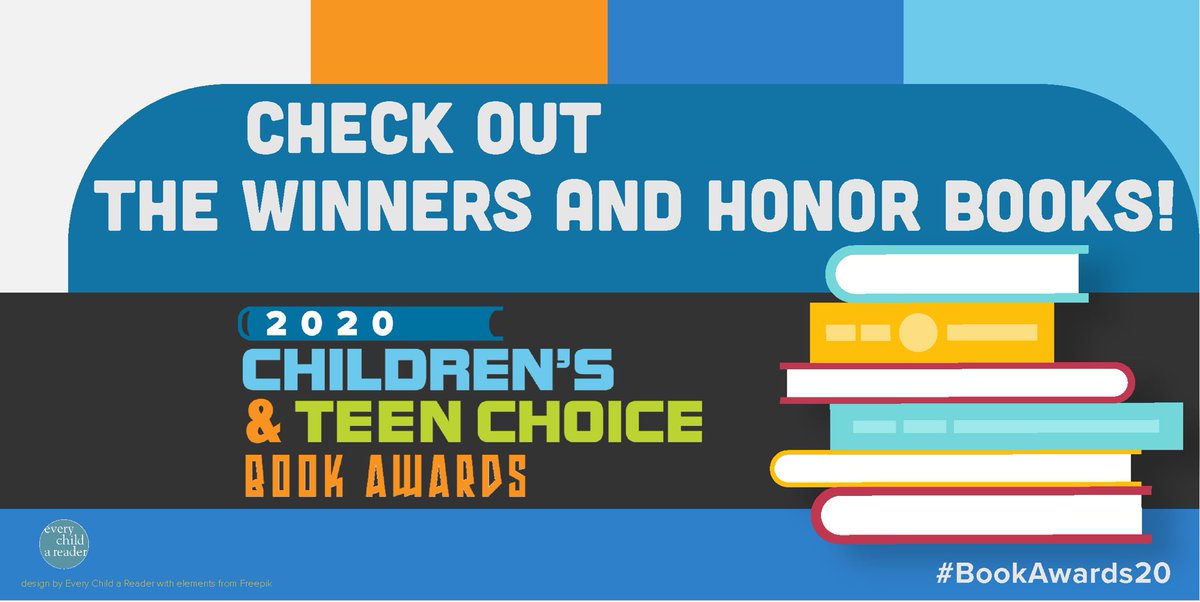 CBCBook's tweet photo. We are so pleased to announce the winners and honor books in the four categories of the 13th Annual Children’s & Teen Choice Book Awards! Congrats to all of the amazing books and a big thank you to all who voted. For more: https://t.co/7k4SnNS6Qs https://t.co/ZJ4TNIyeqV