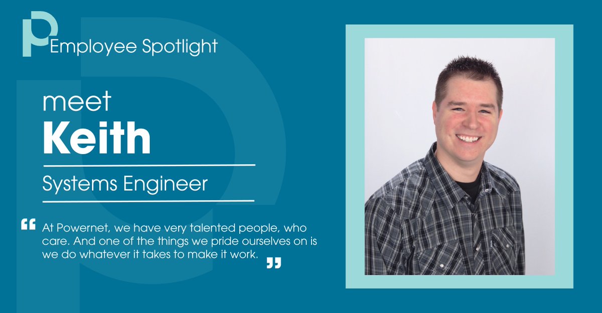 PowernetCo's tweet photo. Don't miss this week's Employee Spotlight to meet Keith Bode, our systems engineer! Learn more about he supports Powernet and our employees, so we can support our customers!

Watch Video Here: https://t.co/pVEDLKqN8H https://t.co/gqJmDUl7eC