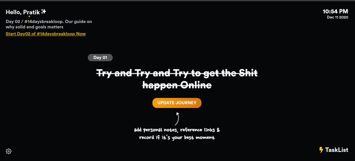 kitarp29's tweet image. Day1: I tried and tried But did not find a way to get around.
Needed a Win for the day, But no luck in CP either Today.
Helped my senior with a JS exam he had.
#14daysbreakloop