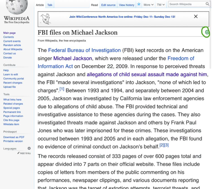 Andjustice4some The Wiki Fbi Files On Michael Jackson Has Been Updates To Good Article Status This Happens Only With 1 Out Of 1 Articles On Wikipedia Congrats To The Author