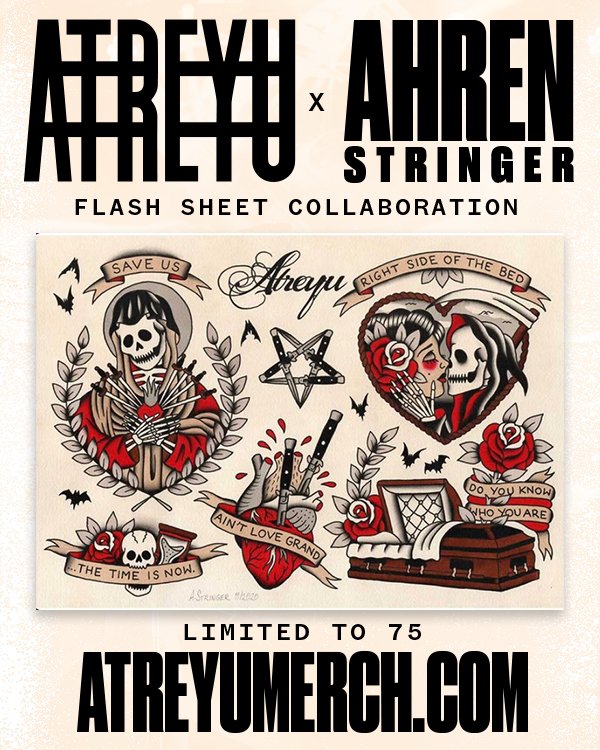 Atreyu on X: "We're excited to bring you a fun collab with our good friend Ahren Stringer of @amityaffliction. Limited to 75 high quality art prints. Available now at https://t.co/bF4ZFPIHTJ. What's your