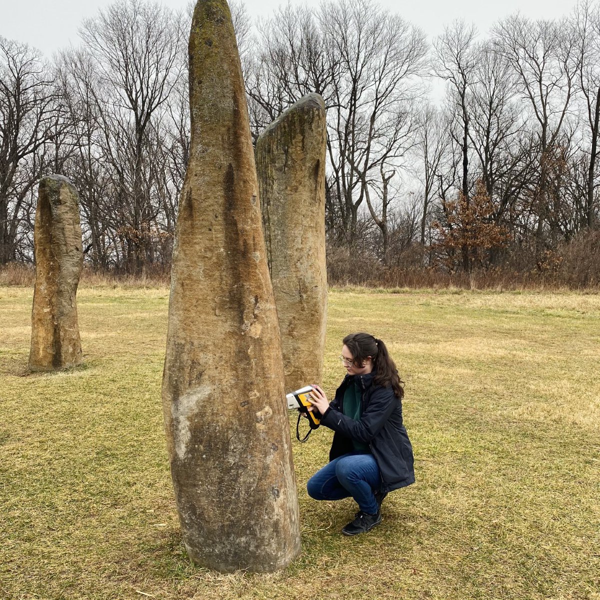 AUiowa's tweet image. #GradStudentSpotlight: Corinne is a 2nd year archaeology PhD student in the department. Her current research focuses on monuments, geology, and landscape archaeology. This past summer she worked on the origin of Indonesian standing stones located at Harvest Preserve in Iowa City.