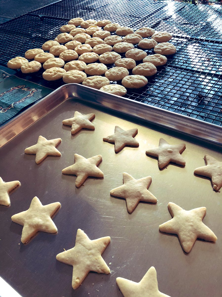 Sometimes we alternate between two types of cookies, especially if one takes a lot of prep time. In this case, we’re making Lemon Sugar and Lemon Stars at the same time because we have a limited number of pans for the stars.