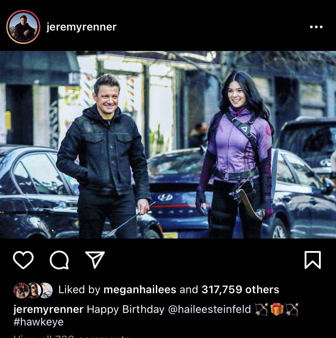 Jeremy Renner wishing happy birthday 