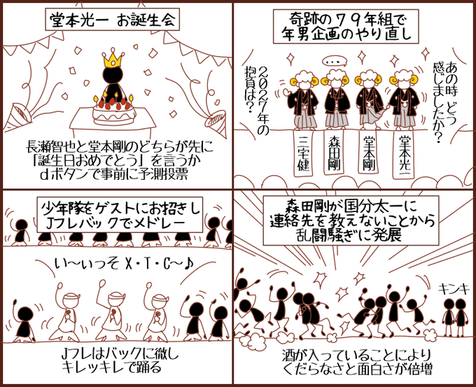 Jフレが揃う年末年始をください。近年全く足りていません。干からびそうです。こういう番組が見たい。
#KinKiKids #TOKIO #年末年始にV6に会いたい 