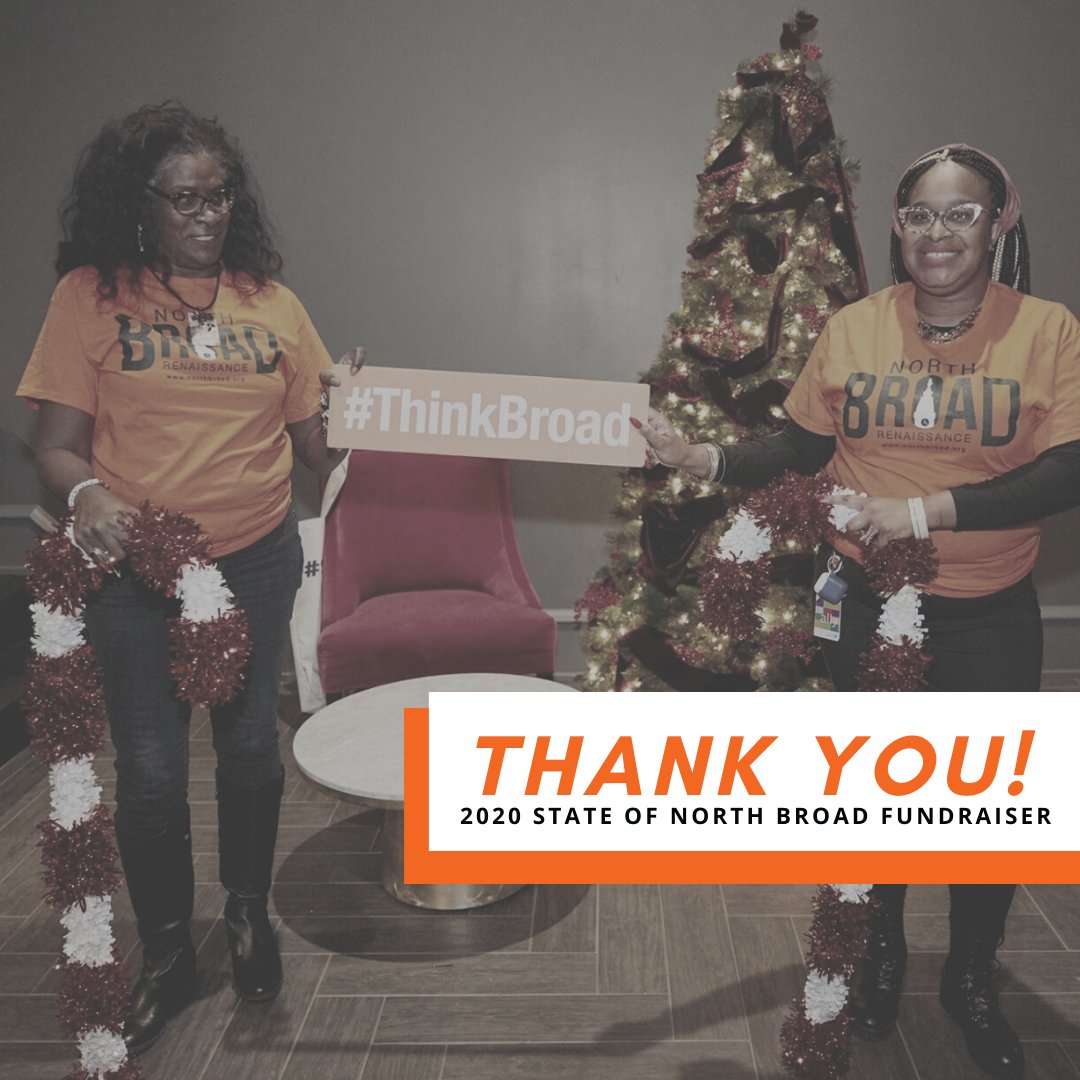 Thank you to all of our 2020 State of North Broad Fundraiser supporters! The best holiday party on North Broad was a "virtual" success. The discussions are live on our Facebook page for replay. #ThinkBroad