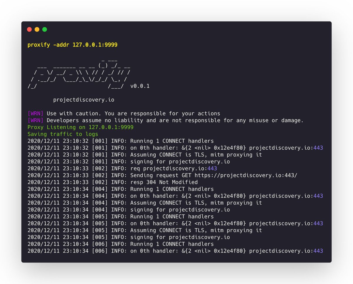pdiscoveryio's tweet image. We just released another tool — 𝗣𝗿𝗼𝘅𝗶𝗳𝘆 💥💥

Swiss Army knife Proxy tool for HTTP/HTTPS traffic capture, manipulation and replay on the go.

𝗣𝗿𝗼𝘅𝗶𝗳𝘆:- github.com/projectdiscove…

#hackwithautomation #bugbountytools #bugbounty #proxy #mitm
