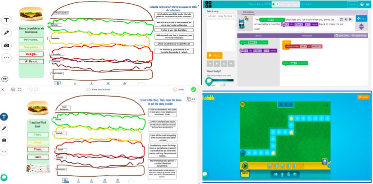 klevy0222's tweet photo. This week we got to learn about narrative writing and sequence in English and Spanish.  Then we were able to apply it to Hour of Code week!!! @SraOstranderD76   #HourOfCode #SEESAW #coteachers https://t.co/nc6kKi60Bi