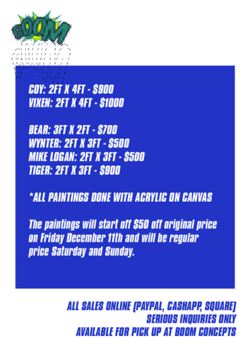 BOOMConcepts's tweet image. The #BIGartSale is now active from now until Sunday. We'll be posting all of the pieces on this thread. You can message us here, on Instagram (BOOM_Concepts) or email us if you have a serious inquiry! Support @drobart2 and support small business!