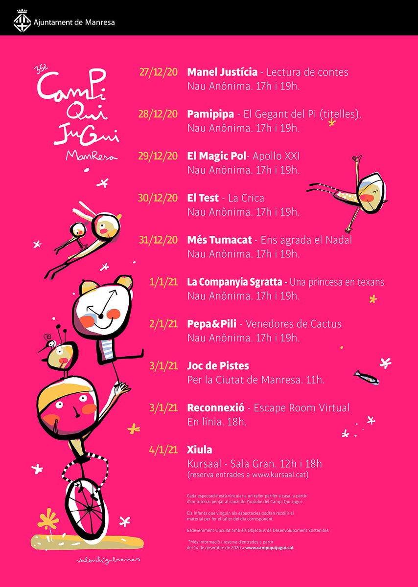 Hola campijuguinres! Ja s'acosten les festes de Nadal i, amb elles, una nova edició, el 35è CQJ!!🥳
Aquest any, degut l'actual situacio, tindrà un format diferent per tal de poder garantir la seguretat de totes les visitants.
Us anirem informant de totes les novetats! 😁