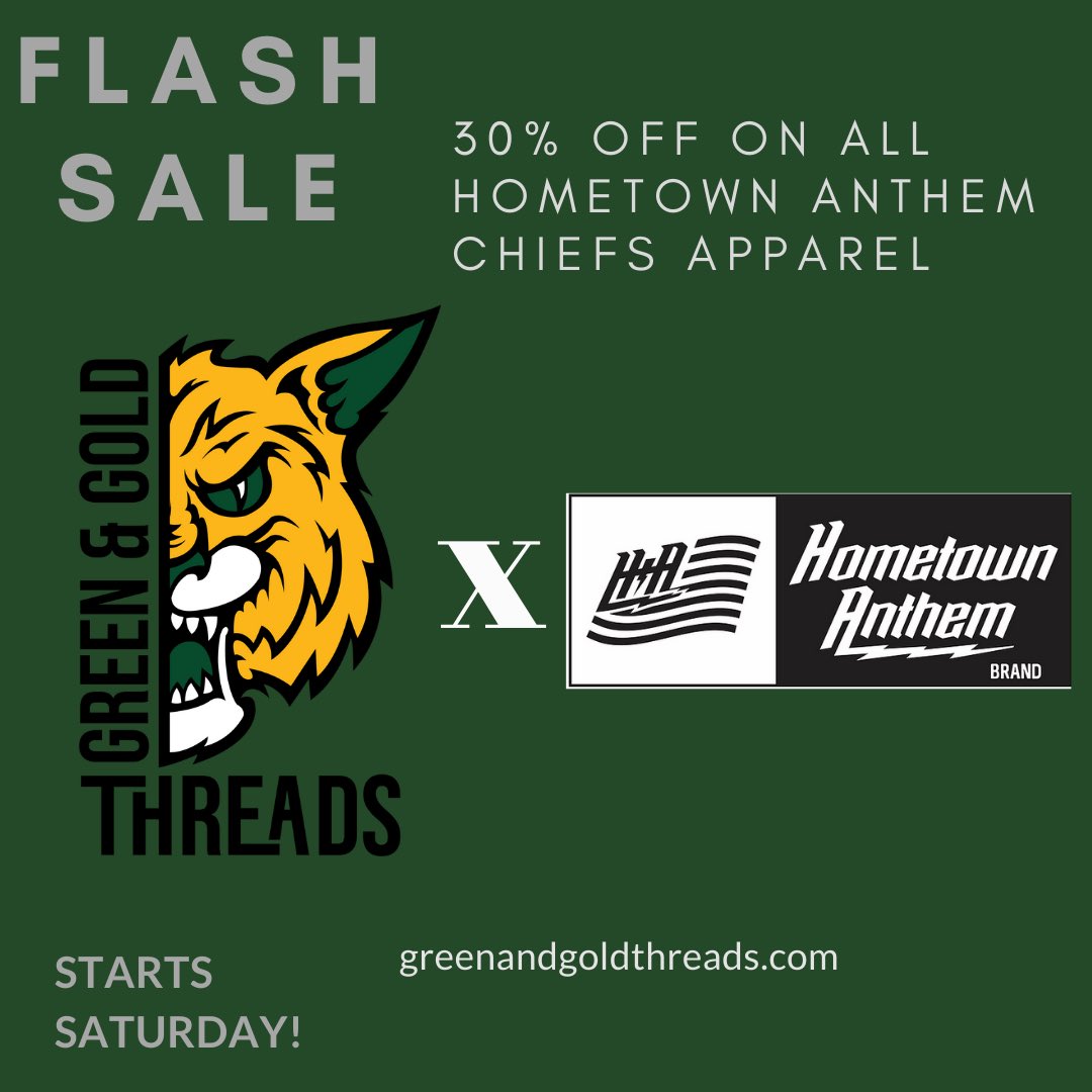 Hey bobcats! Head to our website starting tomorrow for 30% off of select Hometown Anthem Brand Apparel. Proceeds go towards a scholarship!!😁