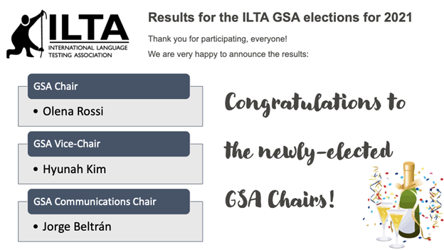 ILTAonline's tweet photo. ILTA GSA members, thank you for participating in our recent election. We are very happy to announce the results: Olena Rossi (GSA Chair), Hyunah Kim (GSA Vice-Chair), Jorge Beltran (GSA Communications Chair). #ILTAGSA https://t.co/J0HMFC9aV8