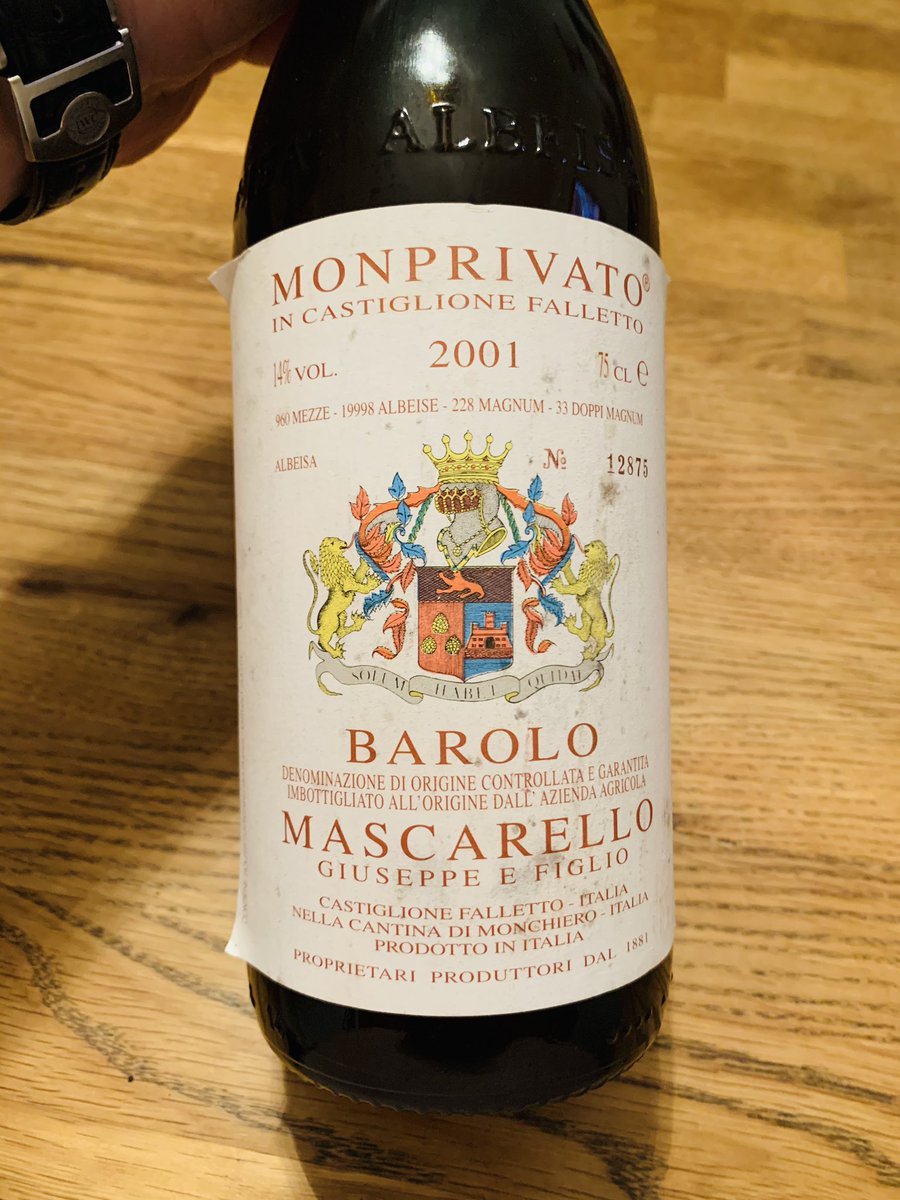 Drinking my last bottle of 2001 Monprivato tonight to go with a truffle that I bought. Had it with Pasta, what a superb partnership 🍽🍷👌