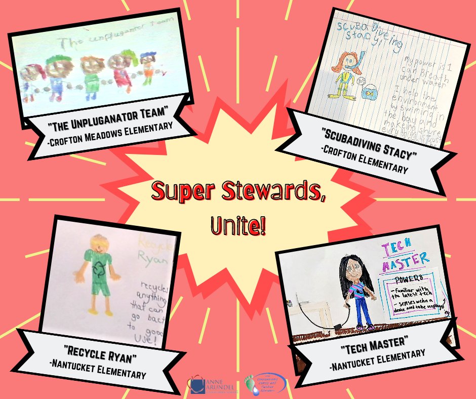 AEchoEnvEdAACPS's tweet image. #AACPSSuperStewards, Unite! @AACountySchools 4th graders met virtually with #AEstaff to talk about what it means to be a “super” steward for the Bay and created their very own environmental super-heroes! 
#AACPSawesome #AACPSoutdoors #environmentalliteracy
