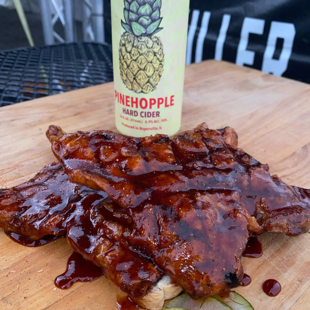Snoots and an @2foolscider Pinehopple Cider #snoots #beast #bbq
