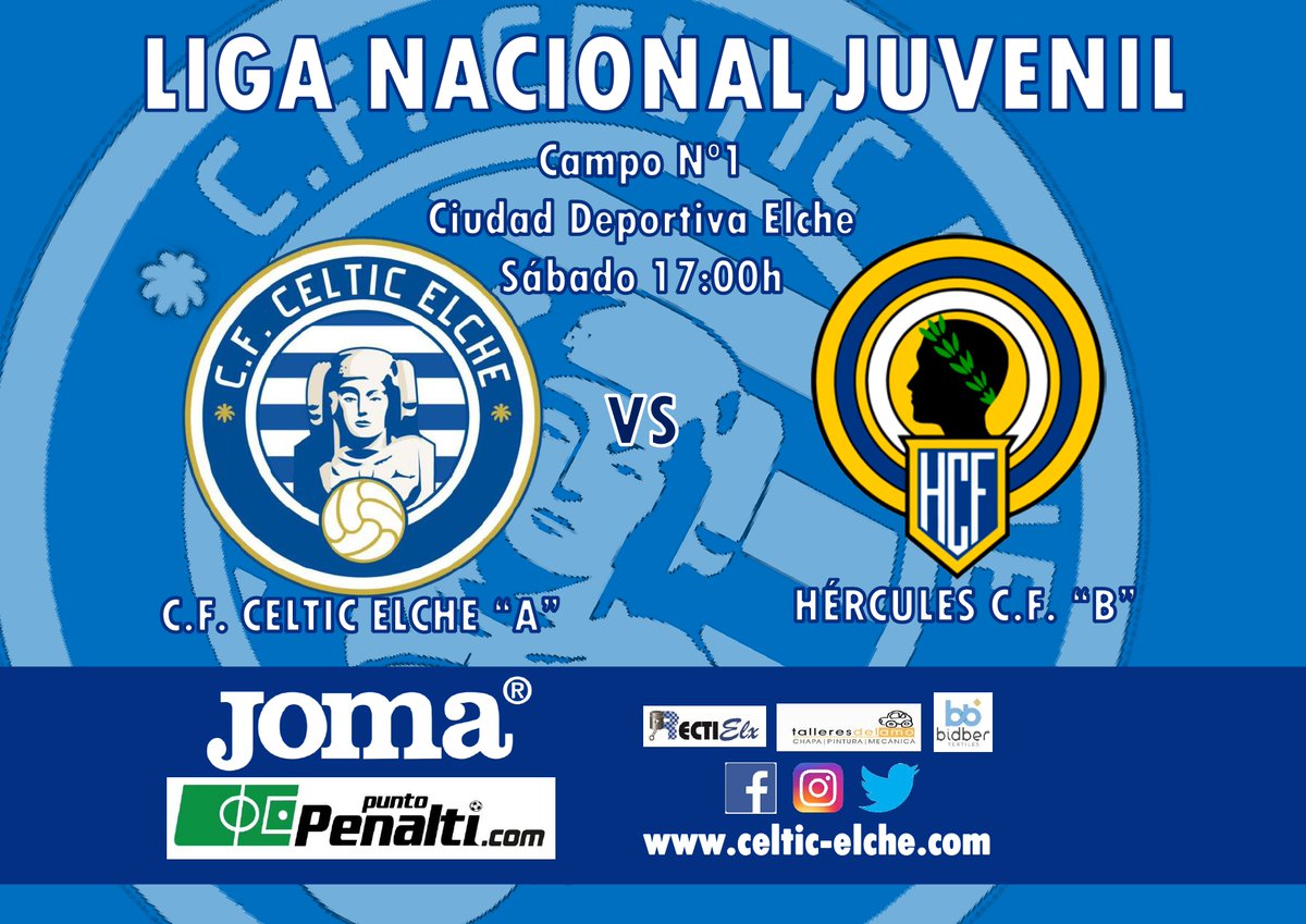 celtic_elche's tweet photo. 🔥Mañana tenemos el primer partido donde dejarán entrar público por primera vez después de varios meses de nuestro Juvenil A de Liga Nacional. ¡NO PUEDES FALTAR!

🆚Hércules C.F. "B"
⏰17:00h
📍Campo Nº1 José Pastor Ciudad Deportiva de Elche

🔵⚪#CelticElche⚪🔵 https://t.co/yIIPg2gJXZ