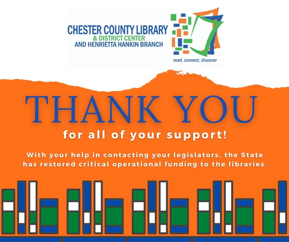HankinLibrary's tweet photo. Expressing our sincere gratitude for all your support! With your help in contacting your legislators, the State has restored critical operational funding to the libraries. Thank you! #librariesforyou https://t.co/xXiRjQhXOR