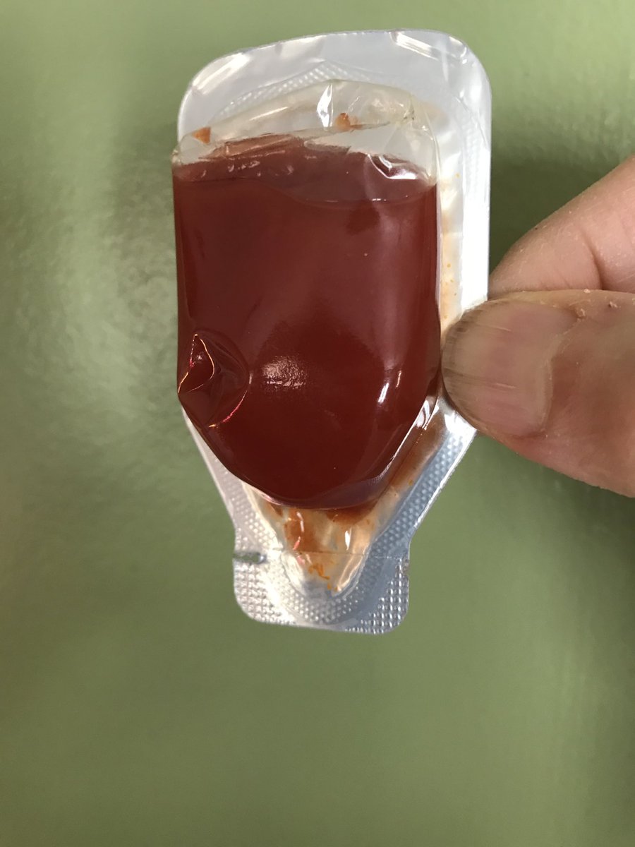 MarkBrayer's tweet image. I never noticed it before, but these little ketchup packs look just like miniature blood bags...creepy.