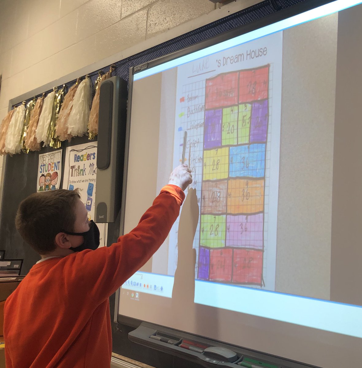 MeganScotto's tweet photo. These Mathematicians used their knowledge on area to create a “Dream House”. They loved designing houses that included pools, game rooms and movie theaters. Students shared the area of each room and why they made them certain sizes! @TisdaleSchool https://t.co/BL3EtemOss