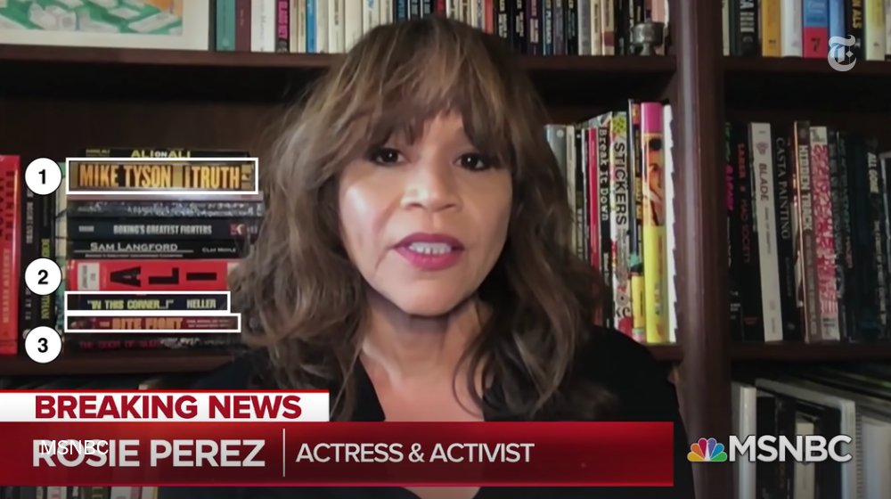 On Rosie Perez’s bookshelf:“In This Corner … !,” by Peter Heller: An extraordinary oral history of boxing that covers many of the greats, from Jake LaMotta and Jack Dempsey to Sugar Ray Robinson and Rocky Graziano.  https://nyti.ms/2W3FNNl 