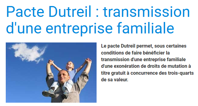 Sous réserve d'avoir mis en place un "pacte Dutreil" assurant la stabilité de l'actionnariat, les héritiers pourront tout d'abord bénéficier d'une exonération à hauteur de 75 % de la valeur des titres.