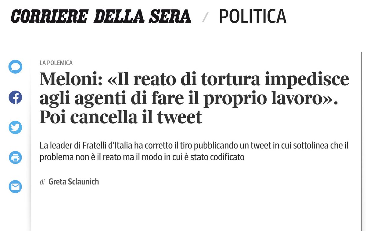 bravimabasta's tweet photo. "Buongiorno, posso torturarla?". 
"Mi scusi, ma lei è regolarmente in servizio".
"Ma certo".
"Allora prego".

#meloni #11dicembre #veritapergiulioregeni https://t.co/378T21g8ny