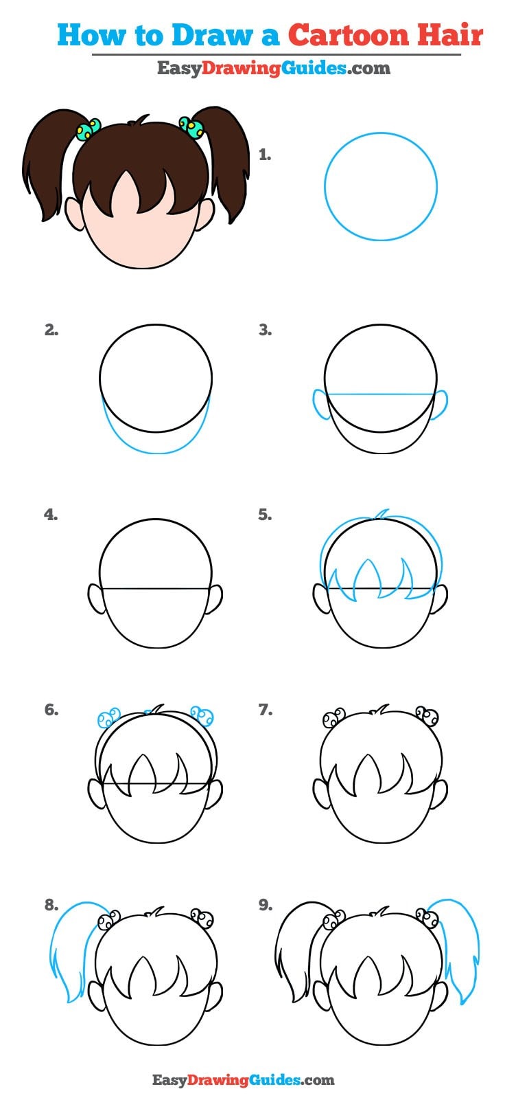 How to Draw Anime Hair : Drawing Manga Hair Lesson | How to Draw Step by  Step Drawing Tutorials