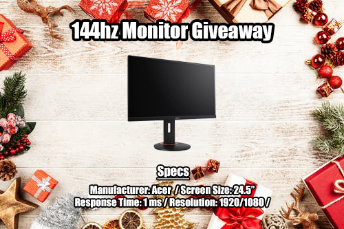 Jackie (@jackiewolf24) on Twitter photo ๐ 144hz Monitor Giveaway ๐
I'm giving away a Acer XF250Q Bbmiiprx 24.5" 144 Hz Monitor!
How to Enter:
๐ Follow <a href="/jackiewolf24/">Jackie @ EWC</a>
๐ Retweet & Like this tweet
๐ Follow twitch.tv/jackiewolf24
๐ Join my discord, discord.gg/u9Fc8ZN
Giveaway ends December 31st! Good Luck ๐ ๐ 144hz Monitor Giveaway ๐
I'm giving away a Acer XF250Q Bbmiiprx 24.5" 144 Hz Monitor!
How to Enter:
๐ Follow <a href="/jackiewolf24/">Jackie @ EWC</a>
๐ Retweet & Like this tweet
๐ Follow twitch.tv/jackiewolf24
๐ Join my discord, discord.gg/u9Fc8ZN
Giveaway ends December 31st! Good Luck ๐
