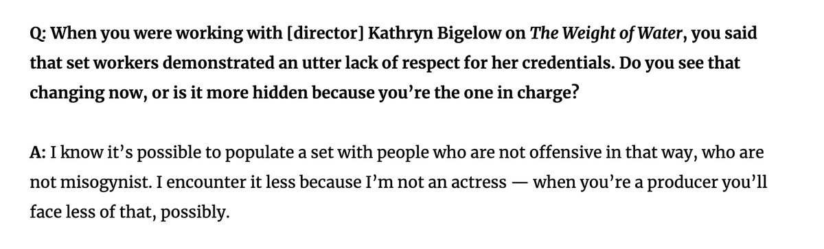An interviewer for  @macleans and  @Chatelaine pretty much quotes those stories. She heard Sarah say this and that. No reference. No link back. As if Sarah spoke to nobody. Well in this industry, that nobody is us. 14/17 https://www.macleans.ca/culture/television/sarah-polley-now-is-not-a-time-for-women-to-keep-quiet/