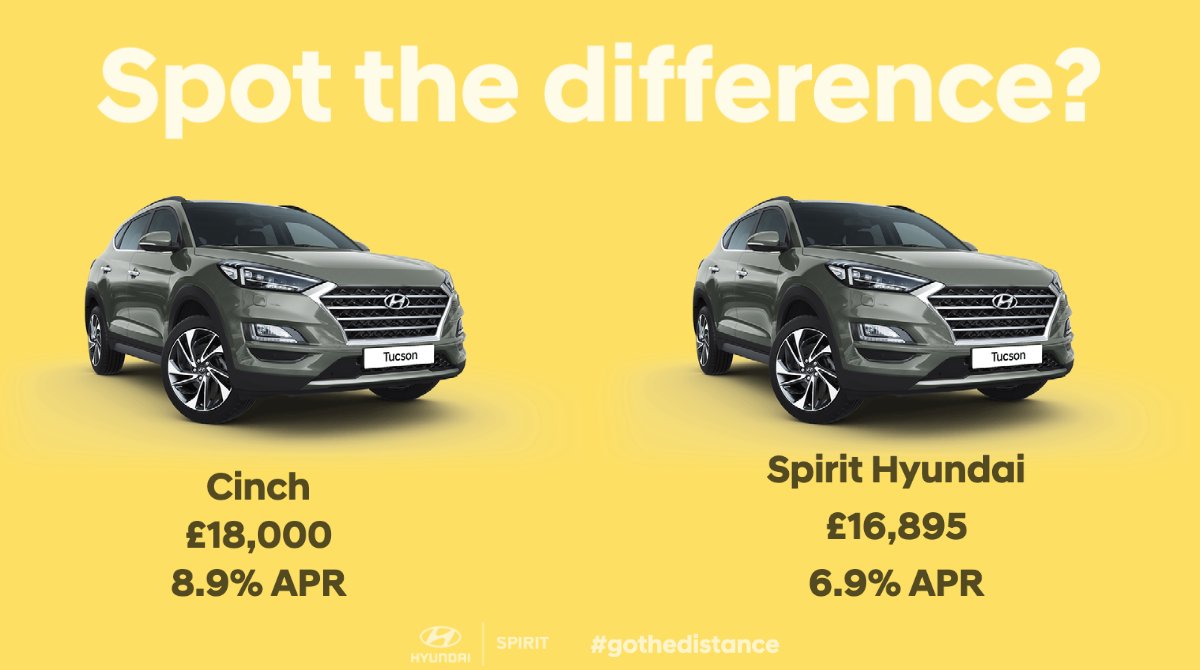 Why buy from a faceless online retailer, when you could get a tailored, safe experience at Spirit? Especially when we're cheaper and there's no pressure to buy. Browse online or pop in to see us: spirit-hyundai.co.uk/used-vehicles