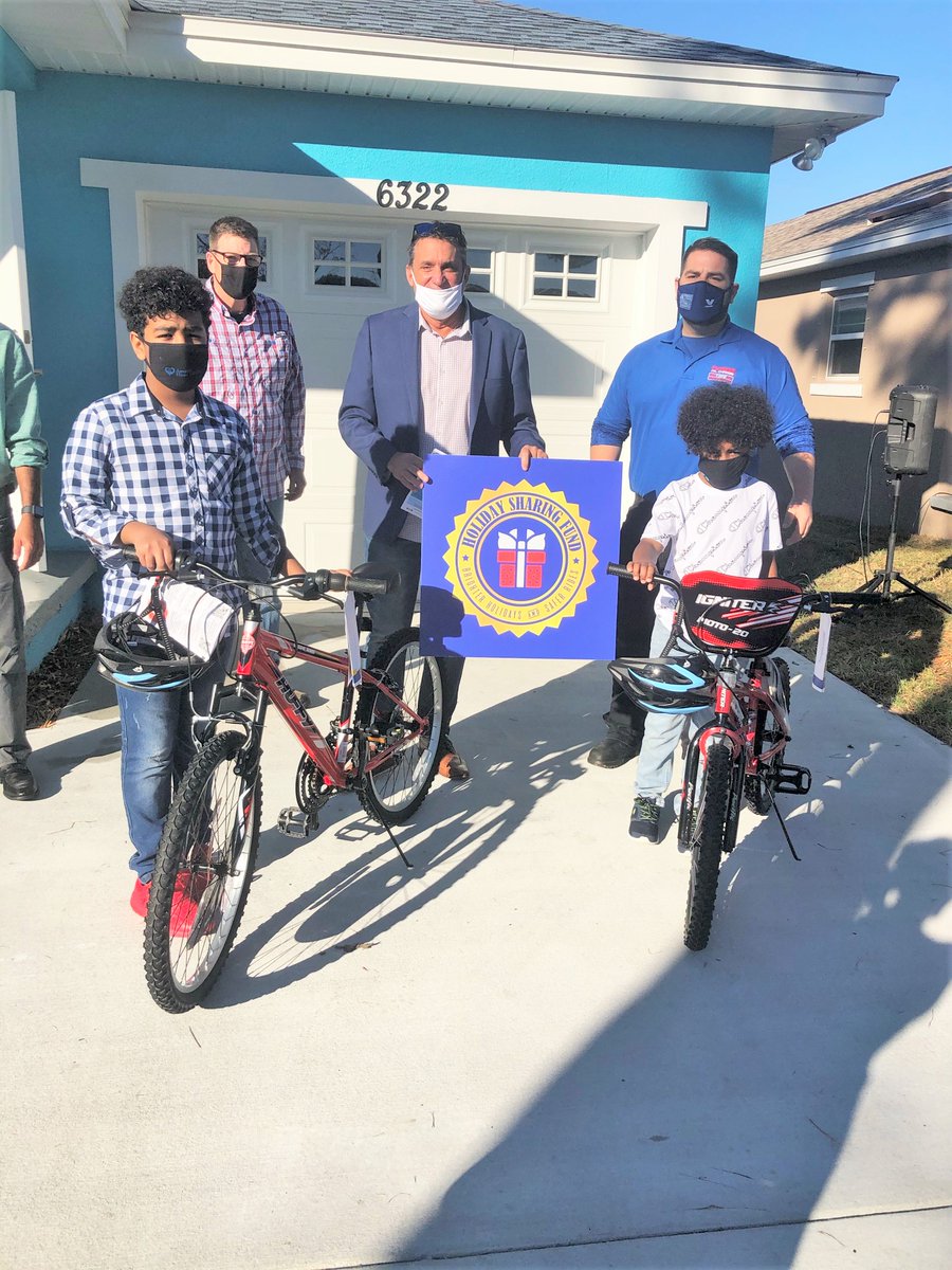 HabitatTBG's tweet photo. The Upper Tampa Bay Regional Chamber of Commerce Holiday Sharing Fund has started surprising all of our homeowner's children with new bikes during their home dedications. 

"This is the best day ever!" said six-year-old Aspen as he received his new bike.

#HabitatPinellasPasco https://t.co/rpUieZxhtV
