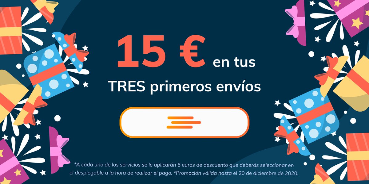 ¿Es la primera vez que utilizas #WagonGO App📦: servicio de envíos inmediatos?

👉¡Entonces 𝐭𝐢𝐞𝐧𝐞𝐬 𝟏𝟓€ 𝐝𝐞 #descuento 𝐞𝐧 𝐭𝐮𝐬 𝐩𝐫𝐢𝐦𝐞𝐫𝐨𝐬 𝐓𝐑𝐄𝐒 𝐞𝐧𝐯í𝐨𝐬! Promoción válida hasta el 20 de diciembre de 2020.

*Descarga la #app en linktr.ee/WagonGO